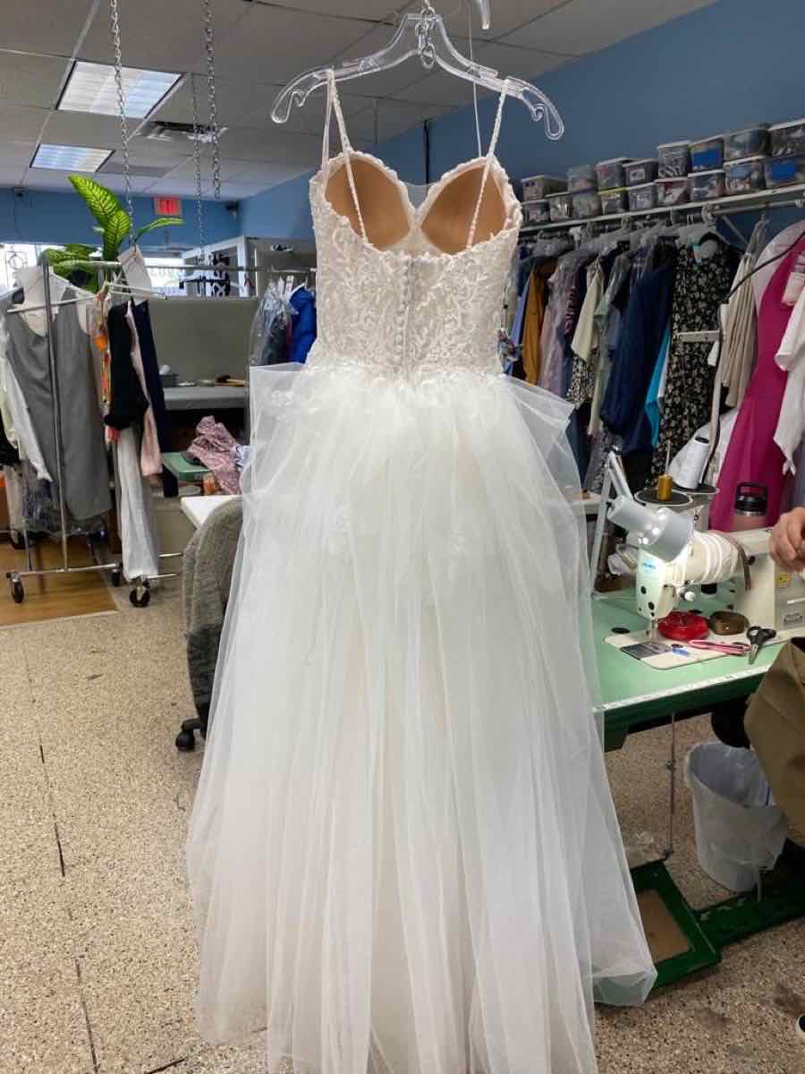 Strapless tulle bridal ball gown