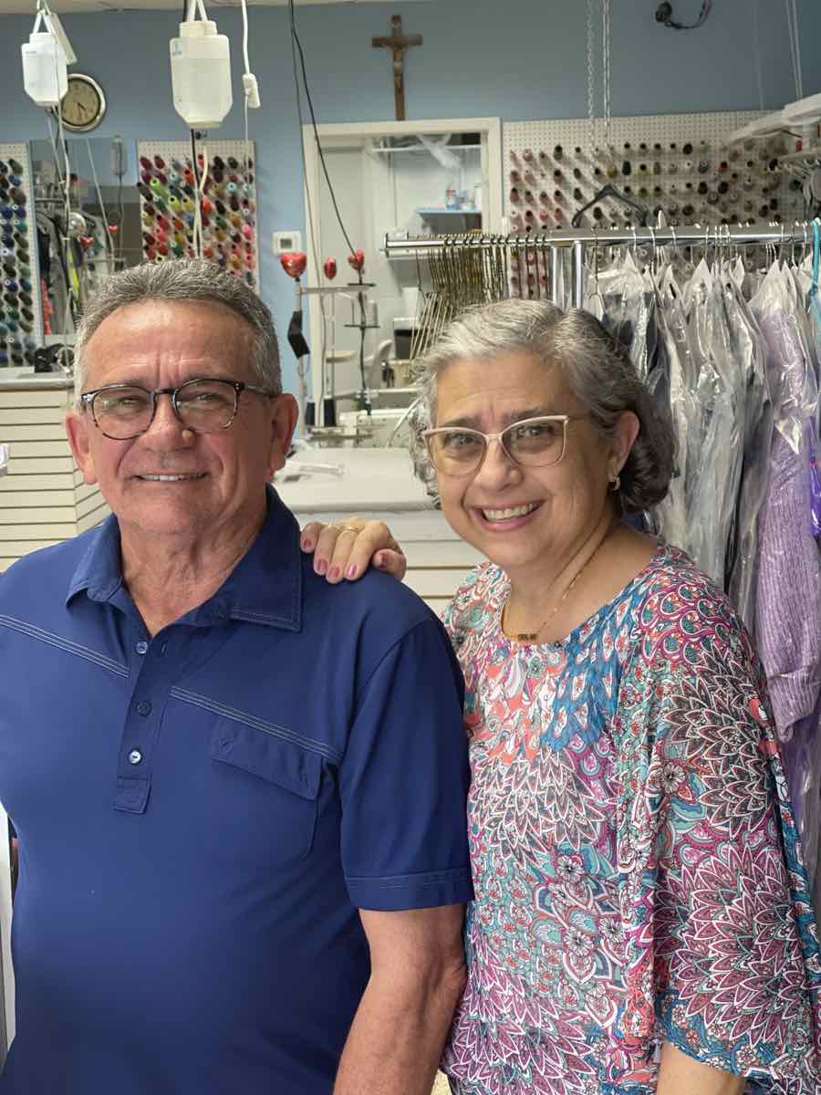 João and Caelina Lima inside Magic Scissors Alterations