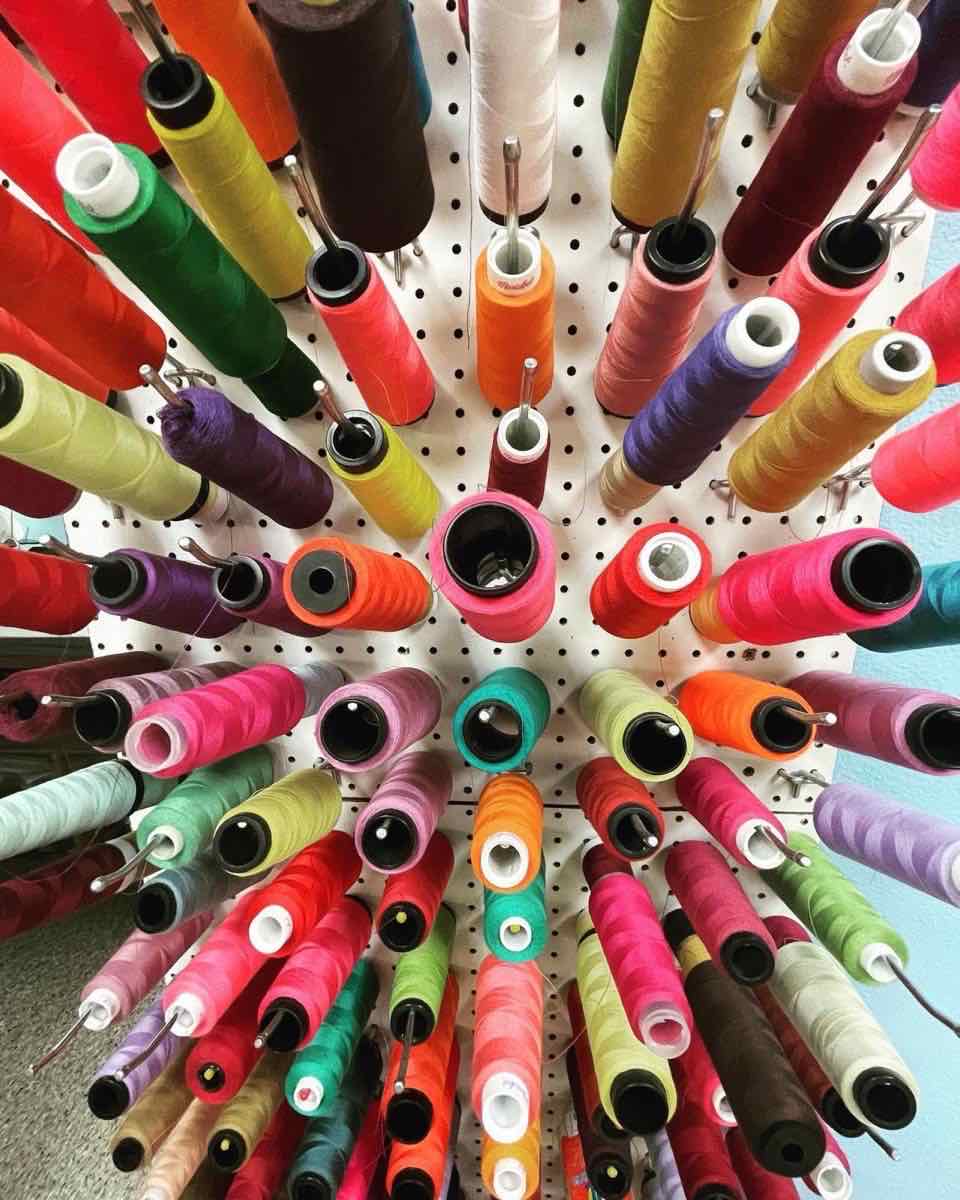 Colorful sewing threads at Magic Scissors